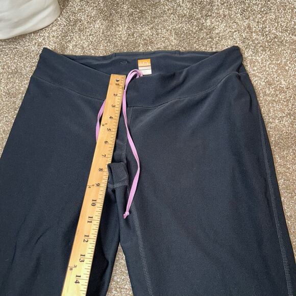 Lucy athletic leggings black ankle zip reflective draw string ankle SZ MD gym - Picture 7 of 9